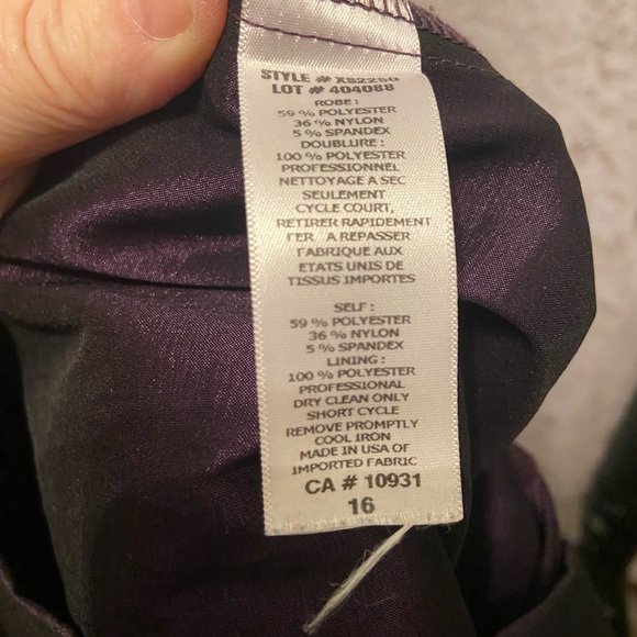 BA Nites Eggplant Stretch Sateen Cocktail Dress - Picture 8 of 8